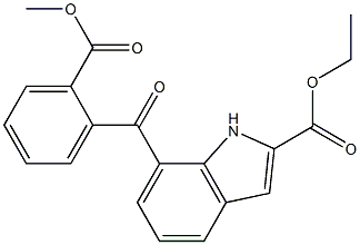 7-[2-(Methoxycarbonyl)benzoyl]-1H-indole-2-carboxylic acid ethyl ester 结构式