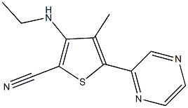 3-(Ethylamino)-4-methyl-5-(pyrazin-2-yl)thiophene-2-carbonitrile 结构式