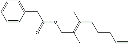 Phenylacetic acid 2,3-dimethyl-2,7-octadienyl ester 结构式