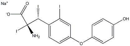 (2R,3R)-2-Amino-3-[4-(4-hydroxyphenoxy)-2-iodophenyl]-2,3-diiodopropanoic acid sodium salt 结构式