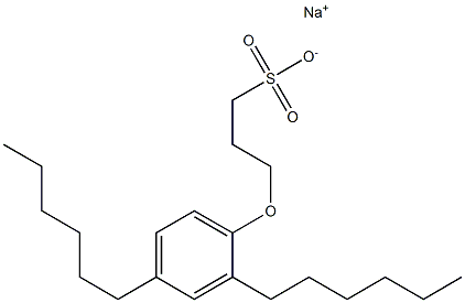 3-(2,4-Dihexylphenoxy)propane-1-sulfonic acid sodium salt 结构式