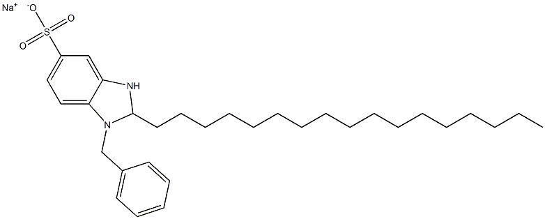 1-Benzyl-2,3-dihydro-2-heptadecyl-1H-benzimidazole-5-sulfonic acid sodium salt 结构式