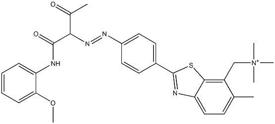 2-[4-[[1-[(2-Methoxyphenyl)carbamoyl]-2-oxopropyl]azo]phenyl]-6,N,N,N-tetramethylbenzothiazole-7-methanaminium 结构式
