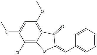 2-Phenyl-methylene-7-chloro-4,6-dimethoxy-3(2H)-benzofuranone 结构式