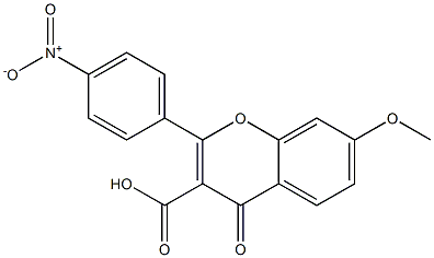 7-Methoxy-2-[4-nitrophenyl]-4-oxo-4H-1-benzopyran-3-carboxylic acid 结构式