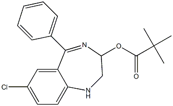 2,2-Dimethylpropanoic acid [7-chloro-2,3-dihydro-5-(phenyl)-1H-1,4-benzodiazepin]-3-yl ester 结构式
