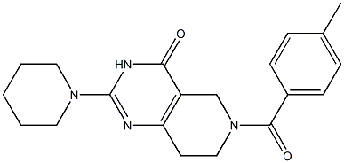 2-Piperidino-6-(4-methylbenzoyl)-5,6,7,8-tetrahydropyrido[4,3-d]pyrimidin-4(3H)-one 结构式