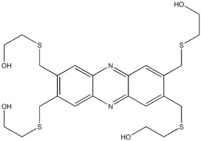2,2',2'',2'''-[(Phenazine-2,3,7,8-tetryl)tetrakis(methylenethio)]tetrakisethanol 结构式