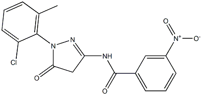 1-(2-Chloro-6-methylphenyl)-3-(3-nitrobenzoylamino)-5(4H)-pyrazolone 结构式