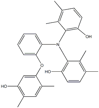 N,N-Bis(6-hydroxy-2,3-dimethylphenyl)-2-(5-hydroxy-2,4-dimethylphenoxy)benzenamine 结构式