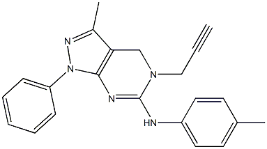 5-(2-Propynyl)-6-(p-tolylamino)-3-methyl-1-phenyl-4,5-dihydro-1H-pyrazolo[3,4-d]pyrimidine 结构式