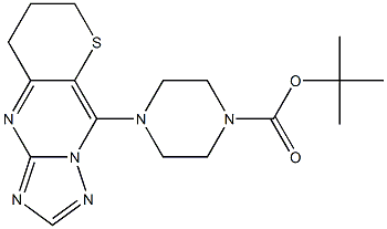 4-[(8,9-Dihydro-7H-thiopyrano[3,2-d][1,2,4]triazolo[1,5-a]pyrimidin)-5-yl]piperazine-1-carboxylic acid tert-butyl ester 结构式