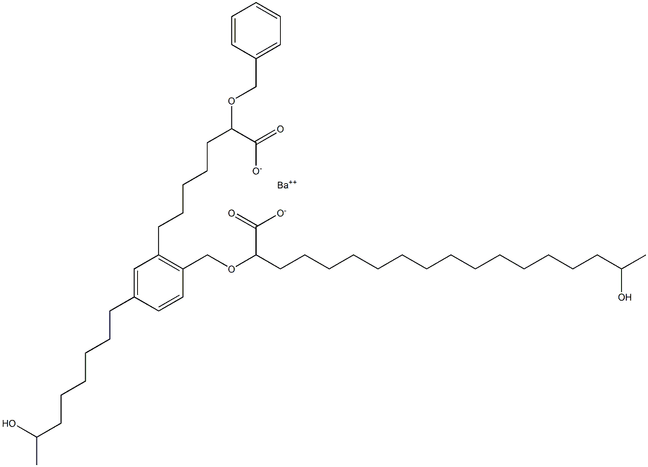 Bis(2-benzyloxy-17-hydroxystearic acid)barium salt 结构式