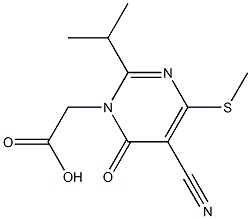 2-Isopropyl-4-methylthio-5-cyano-6-oxopyrimidine-1(6H)-acetic acid 结构式