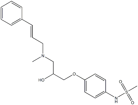 N-[4-[2-Hydroxy-3-[N-(3-phenyl-2-propenyl)-N-methylamino]propyloxy]phenyl]methanesulfonamide 结构式