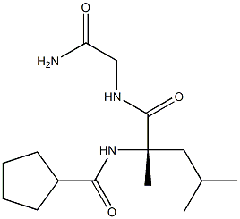 N-[(2S)-2,4-Dimethyl-2-[(cyclopentylcarbonyl)amino]pentanoyl]glycinamide 结构式