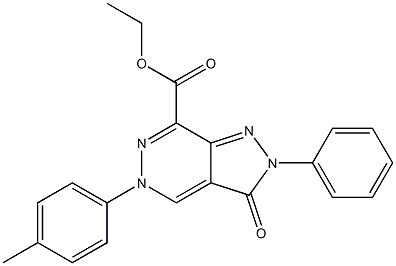 [3,5-Dihydro-5-(4-methylphenyl)-3-oxo-2-phenyl-2H-pyrazolo[3,4-d]pyridazine]-7-carboxylic acid ethyl ester 结构式