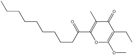 6-Methoxy-3-methyl-5-ethyl-2-(1-oxodecyl)-4H-pyran-4-one 结构式