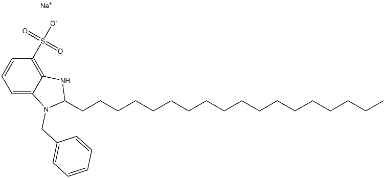 1-Benzyl-2,3-dihydro-2-octadecyl-1H-benzimidazole-4-sulfonic acid sodium salt 结构式