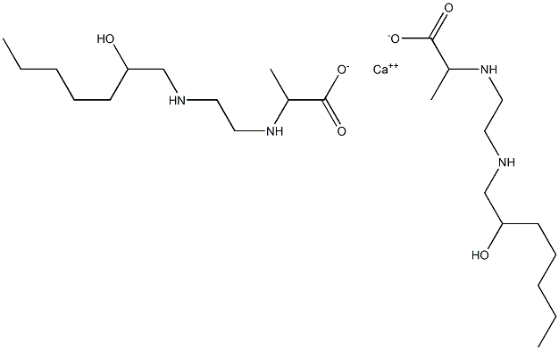 Bis[2-[N-[2-[N-(2-hydroxyheptyl)amino]ethyl]amino]propionic acid]calcium salt 结构式