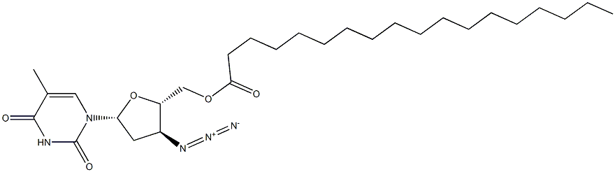 3'-Azido-3'-deoxythymidine-5'-stearate 结构式