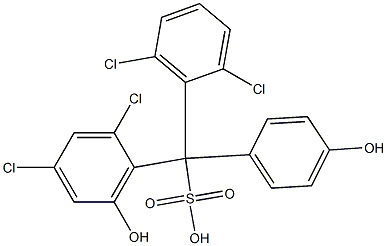 (2,6-Dichlorophenyl)(2,4-dichloro-6-hydroxyphenyl)(4-hydroxyphenyl)methanesulfonic acid 结构式