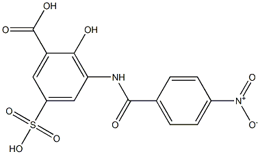 3-(p-Nitrobenzoylamino)-5-sulfosalicylic acid 结构式