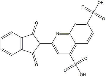 2-(1,3-Dioxoindan-2-yl)quinoline-4,7-disulfonic acid 结构式