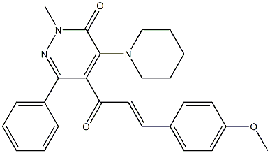 4-Piperidino-5-[1-oxo-3-(4-methoxyphenyl)-2-propenyl]-2-methyl-6-phenylpyridazin-3(2H)-one 结构式