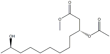 (3R,11R)-3-Acetoxy-11-hydroxylauric acid methyl ester 结构式