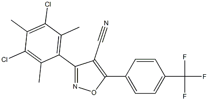5-(4-Trifluoromethylphenyl)-3-(3,5-dichloro-2,4,6-trimethylphenyl)-isoxazole-4-carbonitrile 结构式