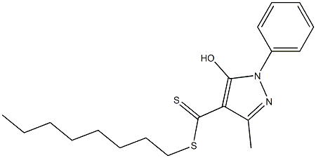 1-Phenyl-3-methyl-5-hydroxy-1H-pyrazole-4-dithiocarboxylic acid octyl ester 结构式