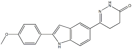6-[2-(4-Methoxyphenyl)-1H-indol-5-yl]-4,5-dihydropyridazin-3(2H)-one 结构式