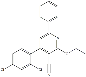 4-(2,4-Dichlorophenyl)-6-phenyl-2-ethoxypyridine-3-carbonitrile 结构式