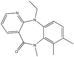 6,11-Dihydro-11-ethyl-6,7,8-trimethyl-5H-pyrido[2,3-b][1,5]benzodiazepin-5-one 结构式