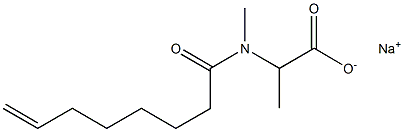2-[N-Methyl-N-(7-octenoyl)amino]propionic acid sodium salt 结构式