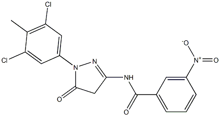 1-(3,5-Dichloro-4-methylphenyl)-3-(3-nitrobenzoylamino)-5(4H)-pyrazolone 结构式