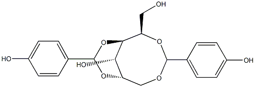 2-O,6-O:3-O,5-O-Bis(4-hydroxybenzylidene)-L-glucitol 结构式