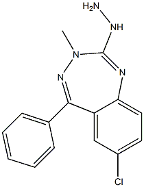 (7-Chloro-3-methyl-5-phenyl-3H-1,3,4-benzotriazepin-2-yl)hydrazine 结构式