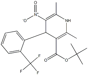 1,4-Dihydro-2,6-dimethyl-5-nitro-4-[2-(trifluoromethyl)phenyl]pyridine-3-carboxylic acid tert-butyl ester 结构式