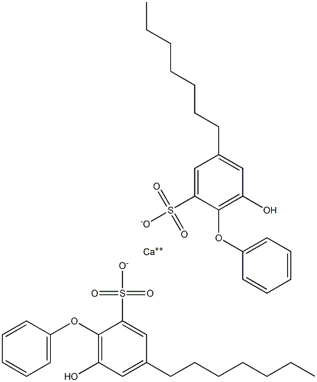 Bis(6-hydroxy-4-heptyl[oxybisbenzene]-2-sulfonic acid)calcium salt 结构式