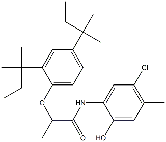 2-[2-(2,4-Di-tert-amylphenoxy)propanoylamino]-4-chloro-5-methylphenol 结构式