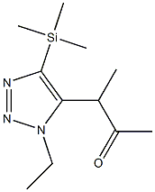 1-Ethyl-4-(trimethylsilyl)-5-(1-acetylethyl)-1H-1,2,3-triazole 结构式