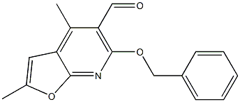 6-Benzyloxy-2,4-dimethylfuro[2,3-b]pyridine-5-carbaldehyde 结构式