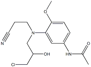 3'-[N-(2-Cyanoethyl)-N-(3-chloro-2-hydroxypropyl)amino]-4'-methoxyacetanilide 结构式