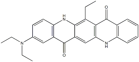 2-(Diethylamino)-6-ethyl-5,12-dihydroquino[2,3-b]acridine-7,14-dione 结构式