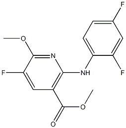 2-[(2,4-Difluorophenyl)amino]-5-fluoro-6-methoxynicotinic acid methyl ester 结构式