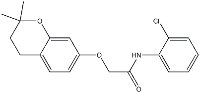 3,4-Dihydro-2,2-dimethyl-7-[N-(2-chlorophenyl)carbamoylmethoxy]-2H-1-benzopyran 结构式