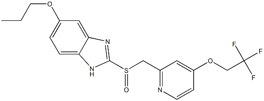 2-[[[4-(2,2,2-Trifluoroethoxy)pyridin-2-yl]methyl]sulfinyl]-5-propoxy-1H-benzimidazole 结构式