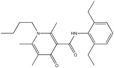 1-Butyl-1,4-dihydro-2,5,6-trimethyl-N-(2,6-diethylphenyl)-4-oxopyridine-3-carboxamide 结构式